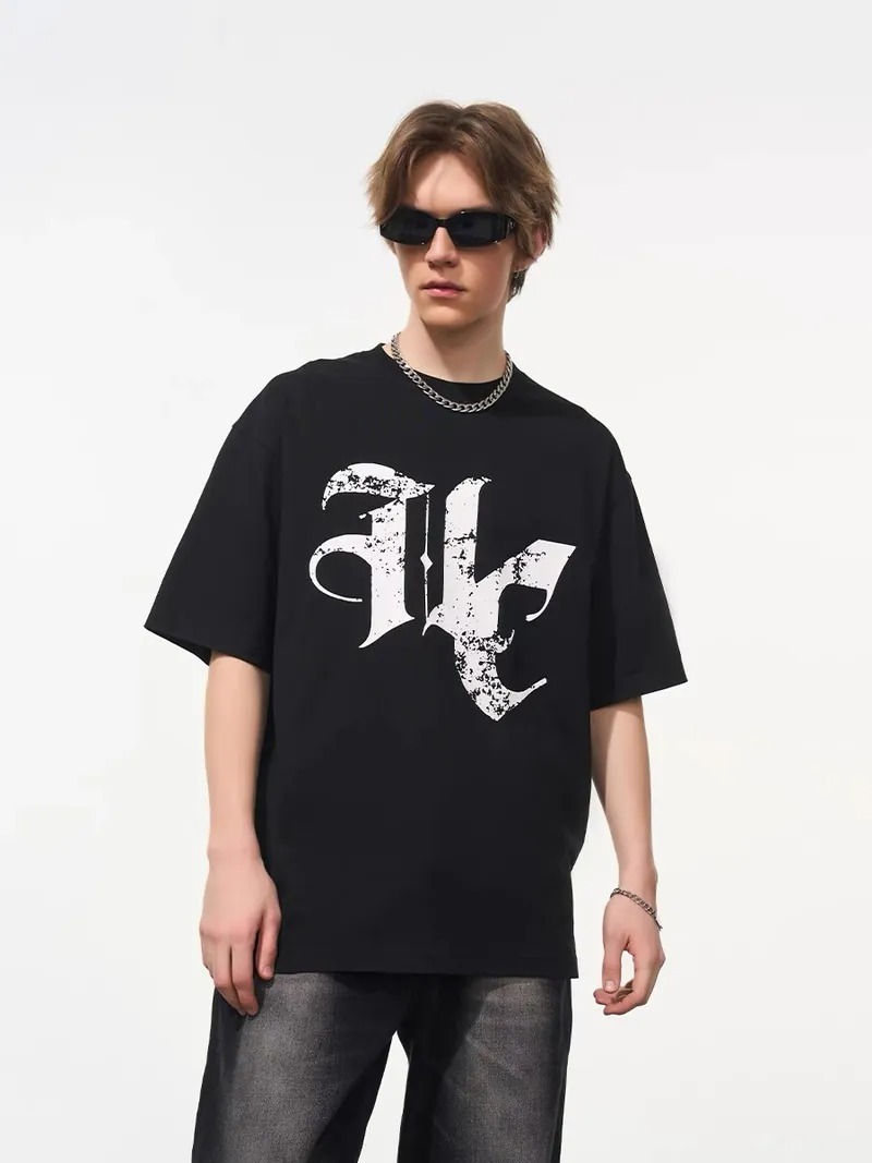 Harsh and Cruel 24SS 斑駁歌德字體logo短袖 HL240102002