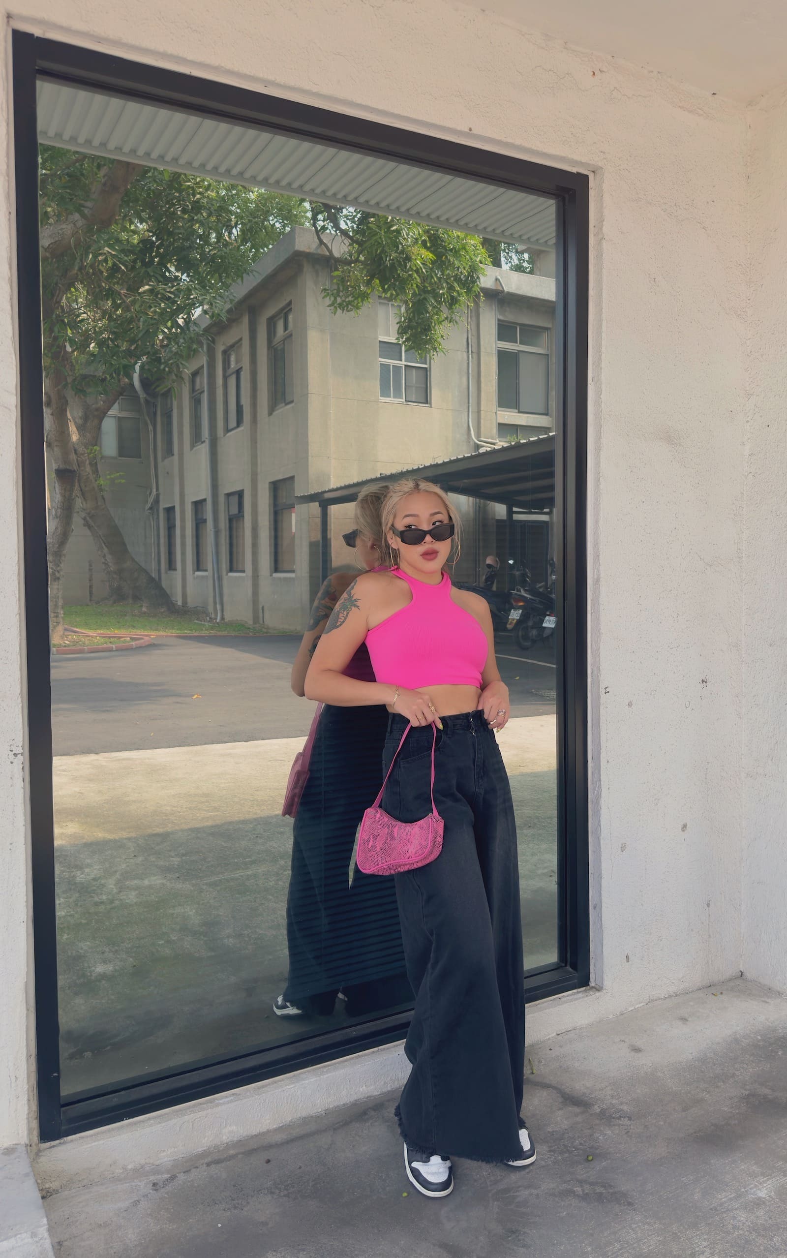 辣粉蛇紋馬鞍包