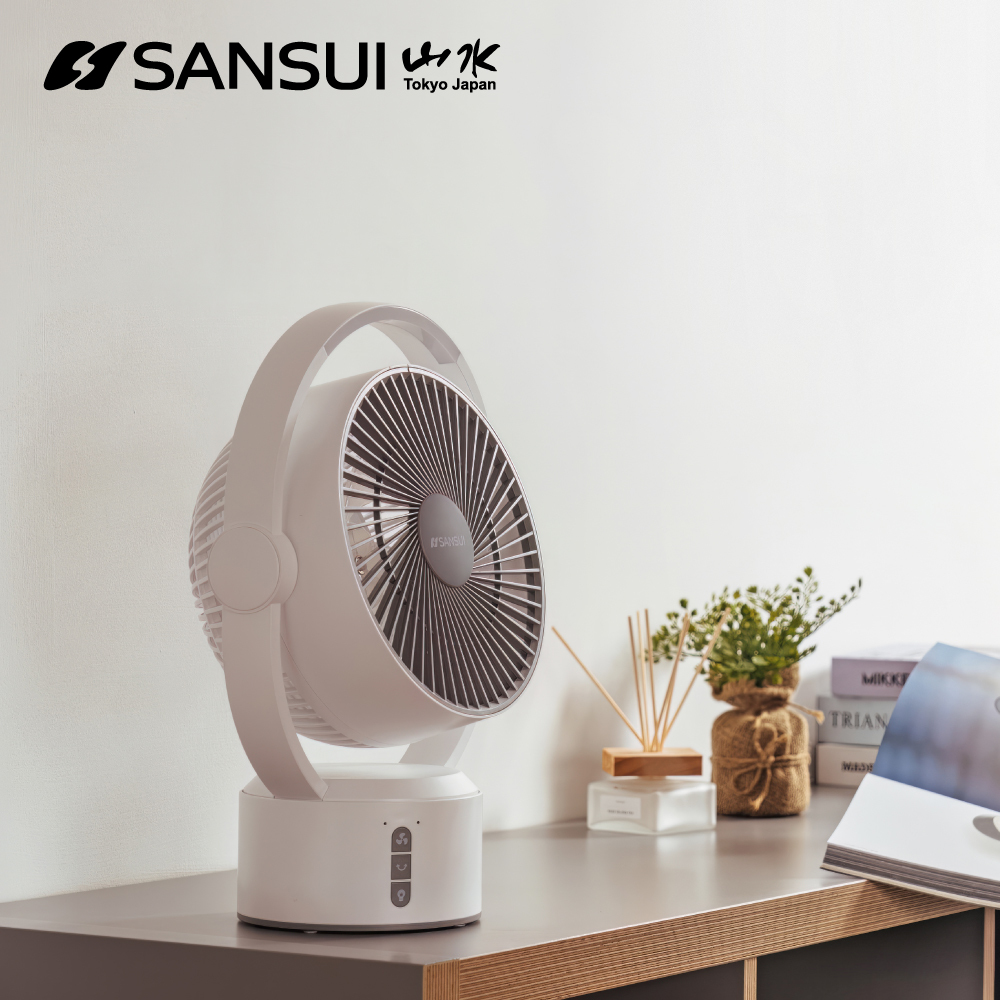 Sansui 9吋驅蚊充電風扇 (充電式電風扇) 純淨白/礦灰白 SDF-0915