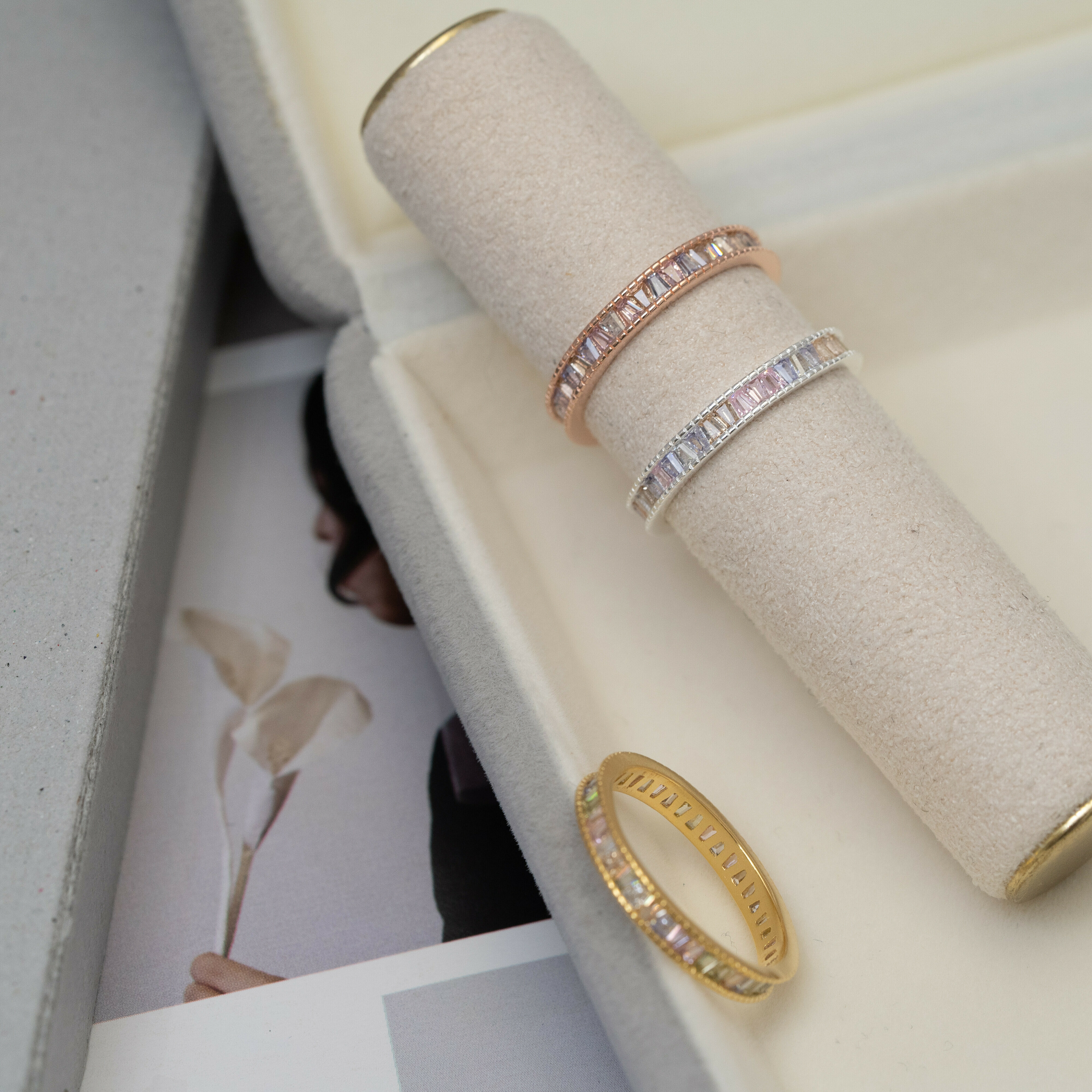 彩色梯形排石戒指 svr21