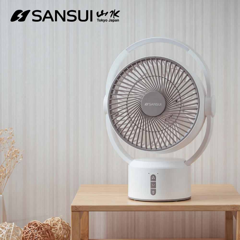 Sansui 9吋驅蚊充電風扇 (充電式電風扇) 純淨白/礦灰白 SDF-0915