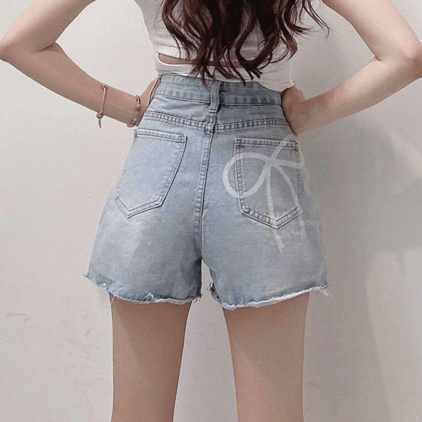 蝴蝶結口袋牛仔短褲/二色