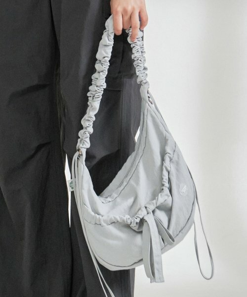 Covernat Clover Heart Shirring Medium Nylon Hobo Bag