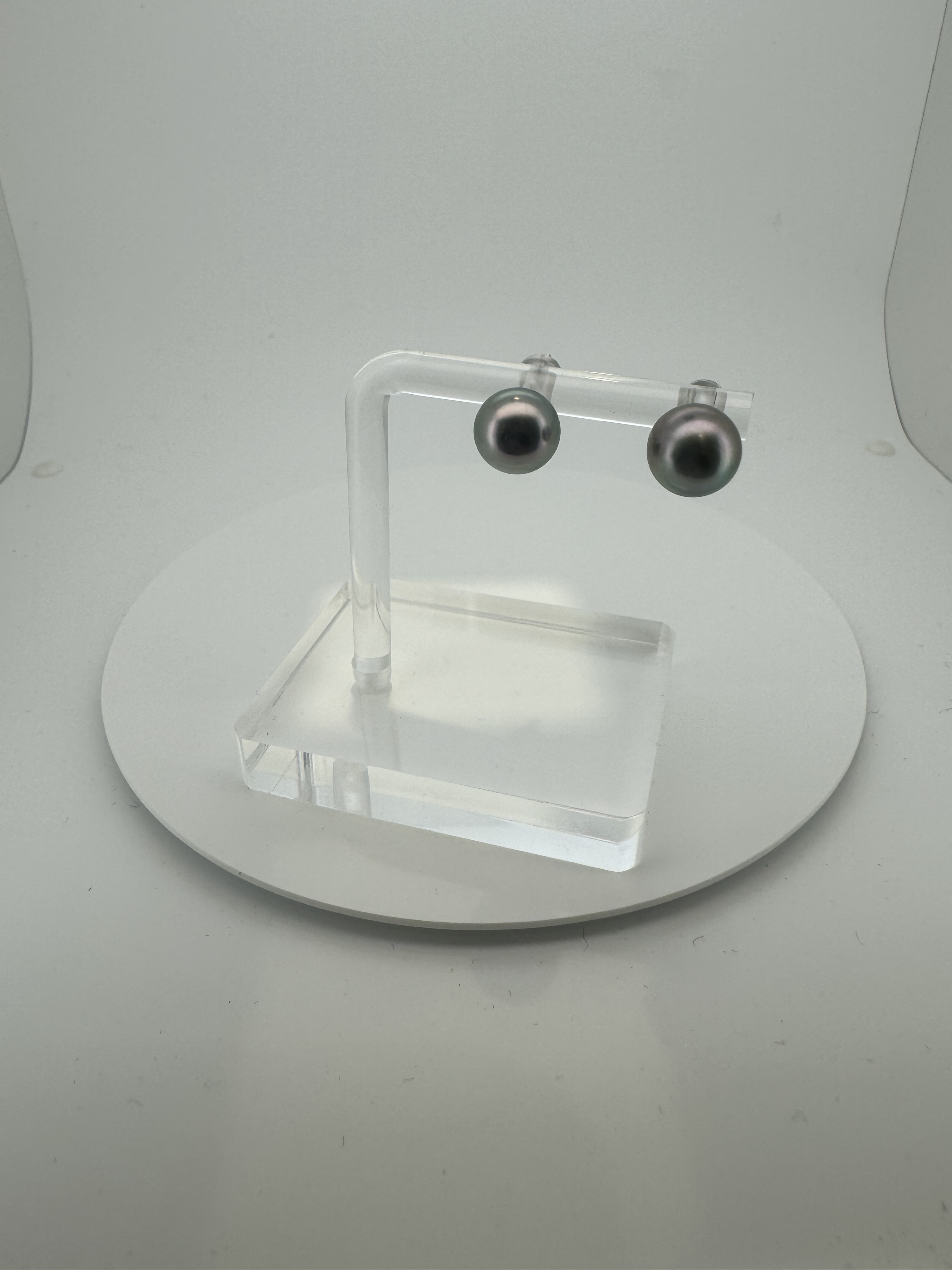 黑蝶珍珠耳環 9mm