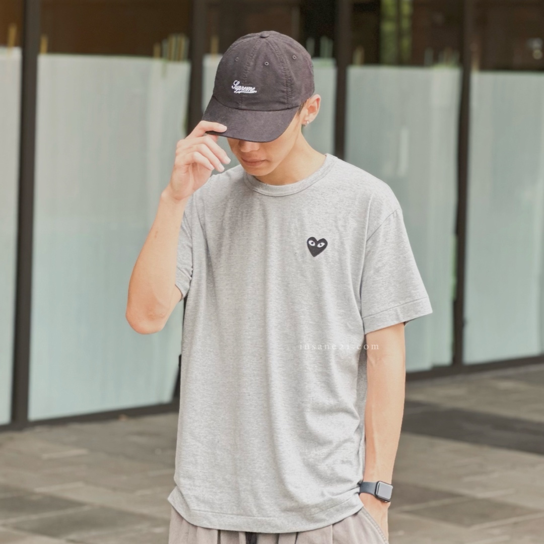 日本潮牌 Comme des GarcoNs 川久保玲 CDG 經典 愛心 灰 潮牌 play 純棉短袖 全新正品