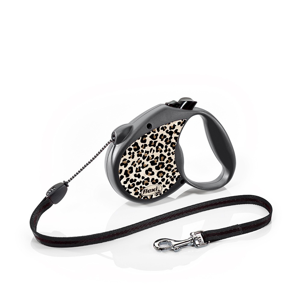 flexi 飛萊希｜時尚豹紋系列 外出用索狀伸縮牽繩