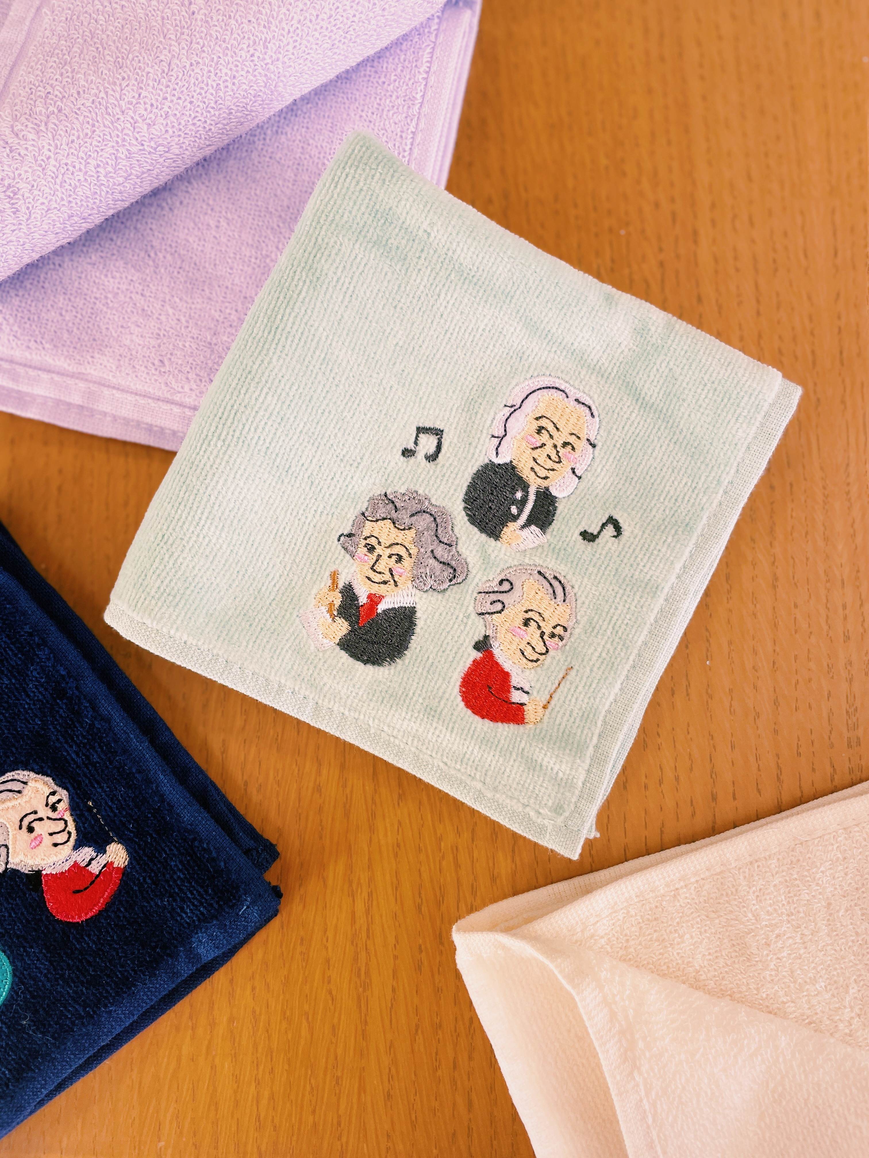 【套組】作曲家刺繡小手帕（四色）