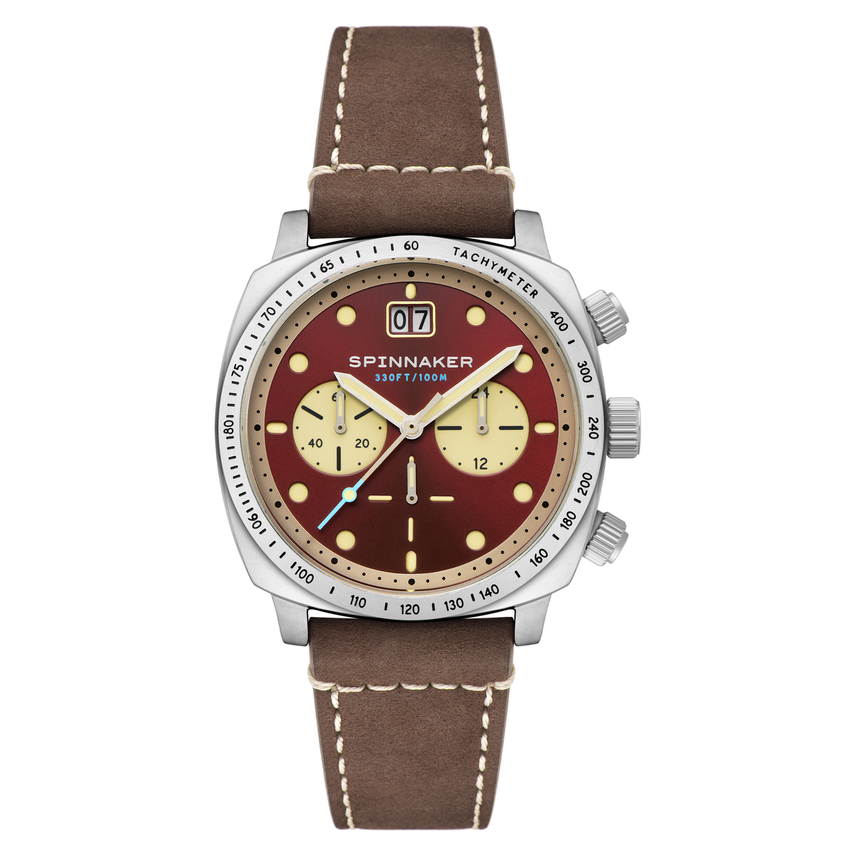 Spinnaker Hull Chronograph 啡紅色 計時石英 皮帶錶 SP-5068-05