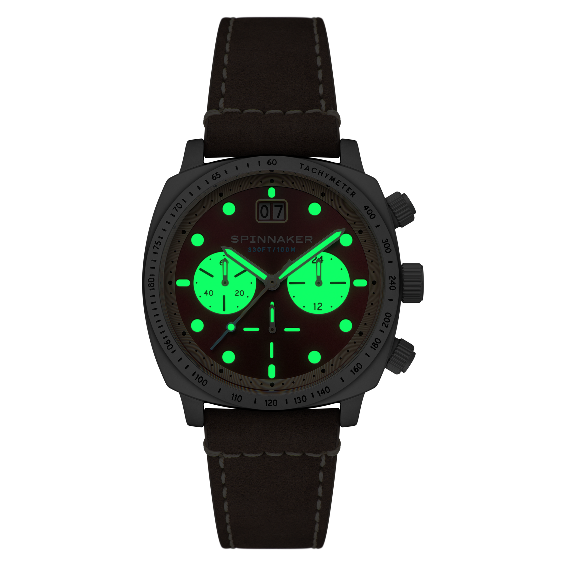 Spinnaker Hull Chronograph 啡紅色 計時石英 皮帶錶 SP-5068-05