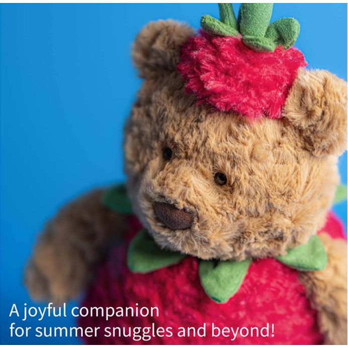 【樂森藥局】英國Jellycat Bartholomew Bear Strawberry 草莓巴賽羅熊(服裝可脫)