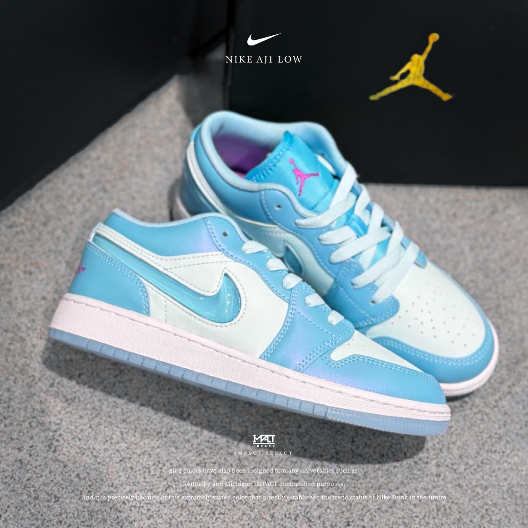Nike AJ1 Low (GS)  冰藍果凍勾 珠光 冰底 FN7366-400