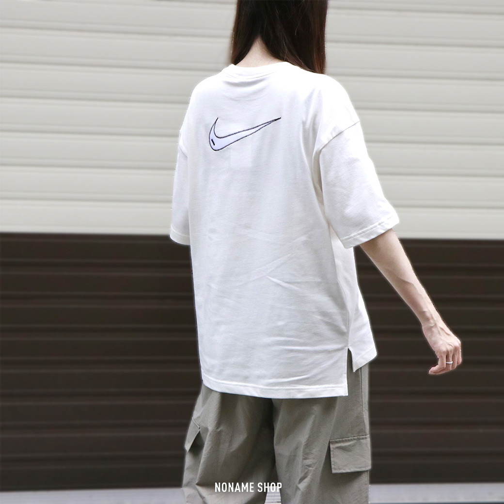 NIKE NSW SWOOSH 落肩 小勾 車縫線 短袖 兩色(女款)