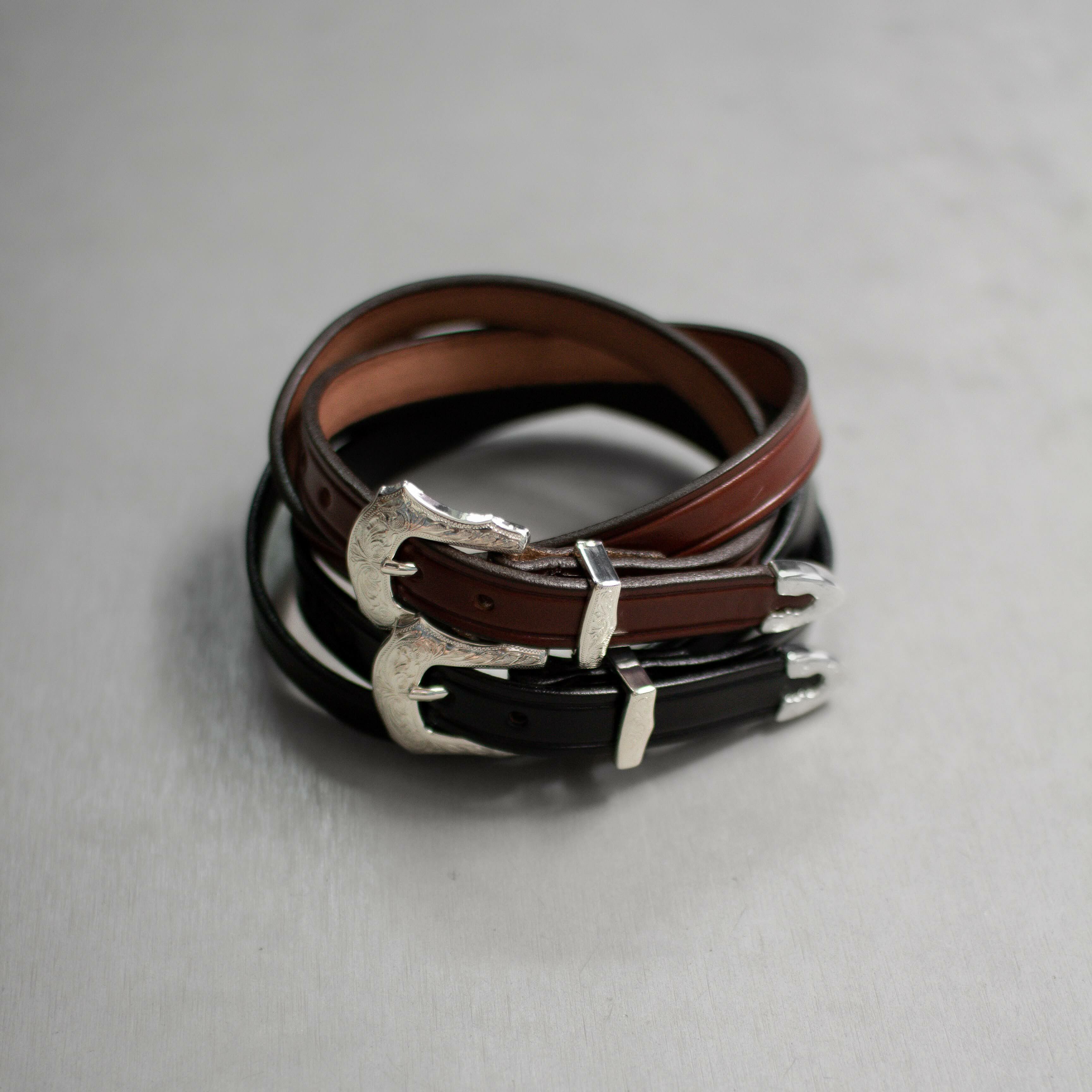 TORY LEATHER 3/4 SILVER BIT BELT 美國製銀扣西部窄版皮帶腰帶 TORY LEATHER 3/4 SILVER BIT BELT 美國製銀扣西部窄版皮帶腰帶
