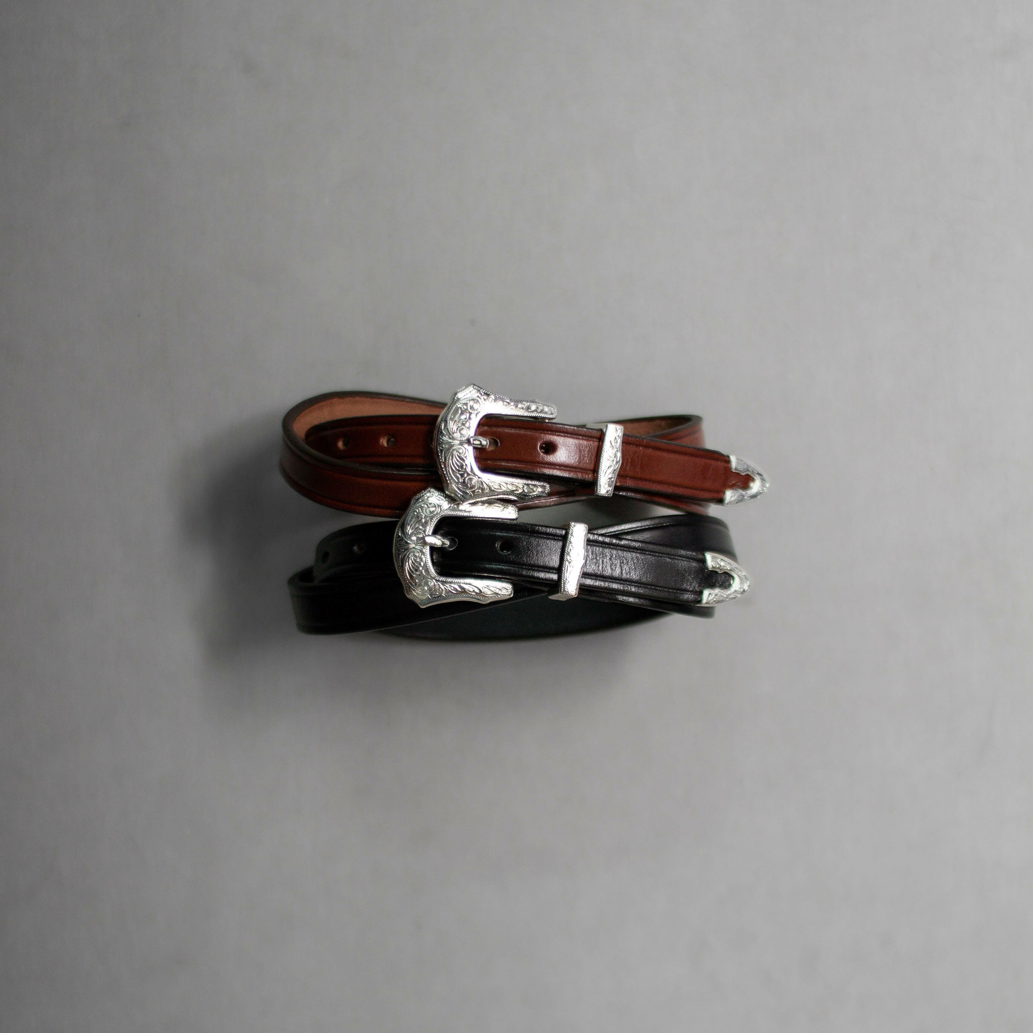 TORY LEATHER 3/4 SILVER BIT BELT 美國製銀扣西部窄版皮帶腰帶 TORY LEATHER 3/4 SILVER BIT BELT 美國製銀扣西部窄版皮帶腰帶