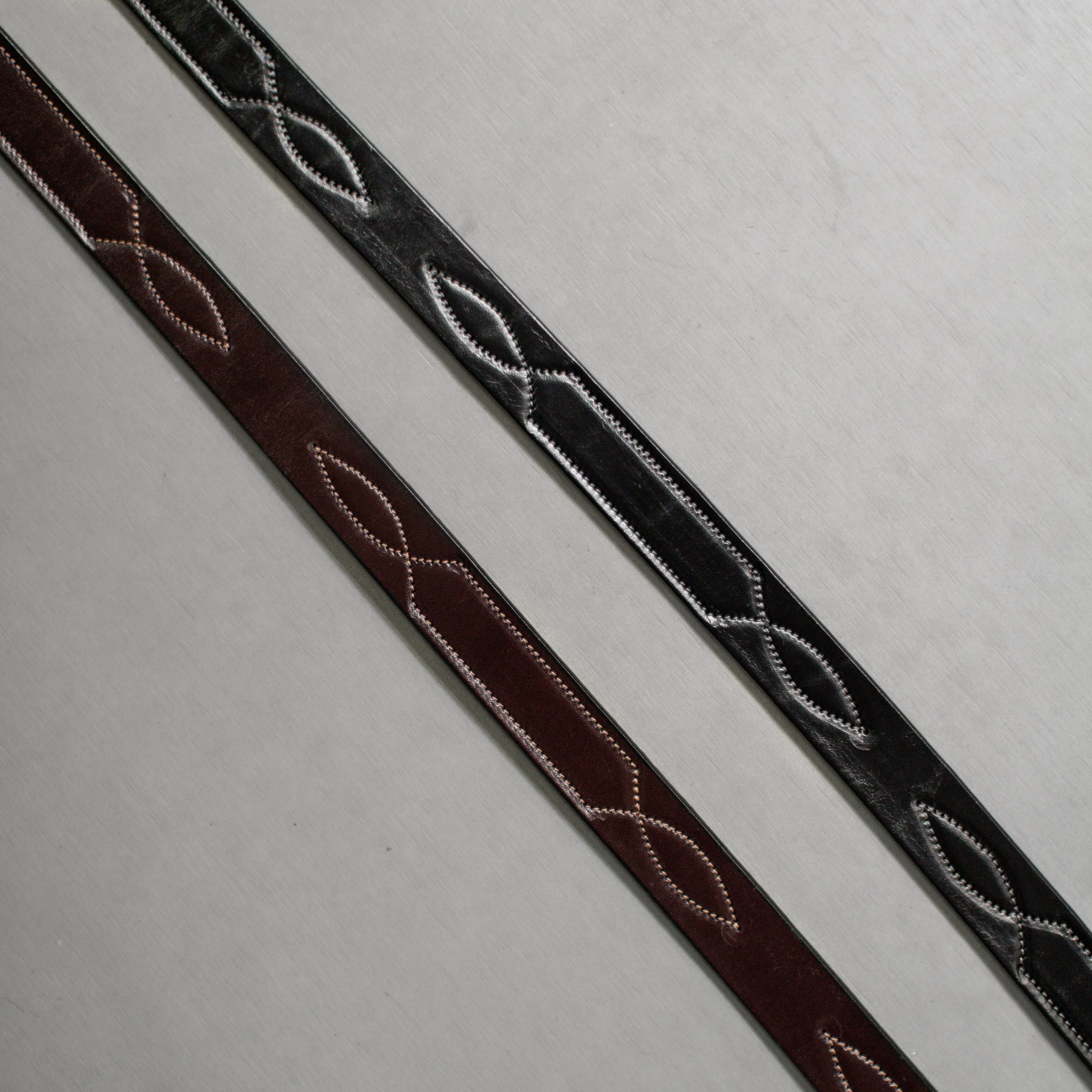 TORY LEATHER STITCHED PATTERN BELT 美國製 金釦 刺繡 皮帶 兩色