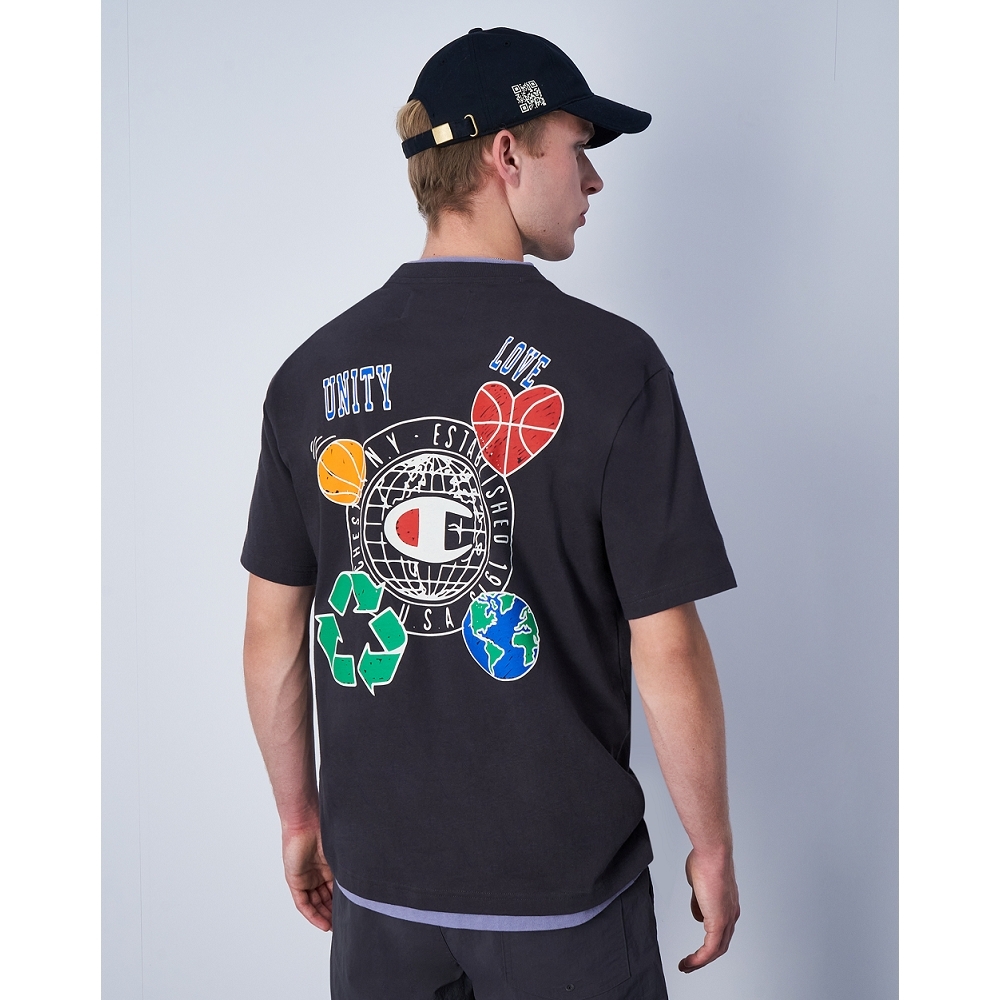 【ECO 愛地球系列】男款 Unity Love 印花 短TEE(木炭黑)