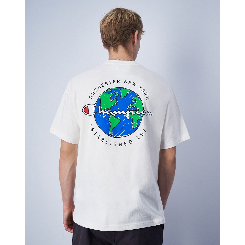 【ECO 愛地球系列】男款 Big Earth 印花 短TEE(燕麥白)