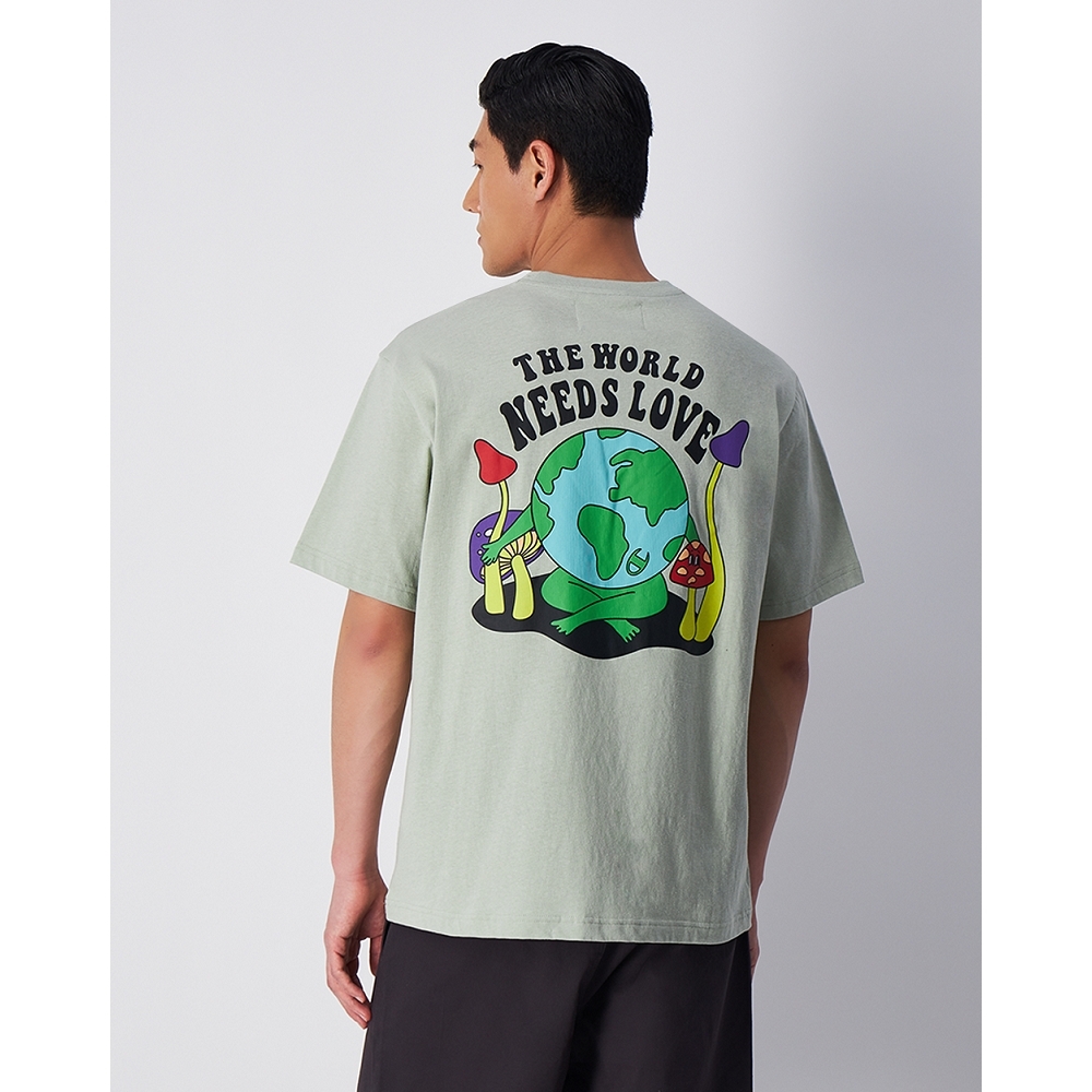 【ECO 愛地球系列】男款 Magic Mushroom 印花 短TEE(青草綠)