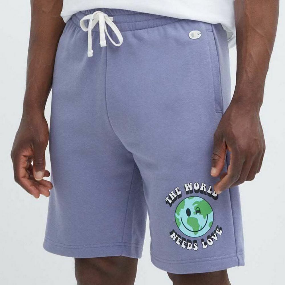 【ECO 愛地球系列】男款 World Needs Love 棉質短褲(薰衣紫)