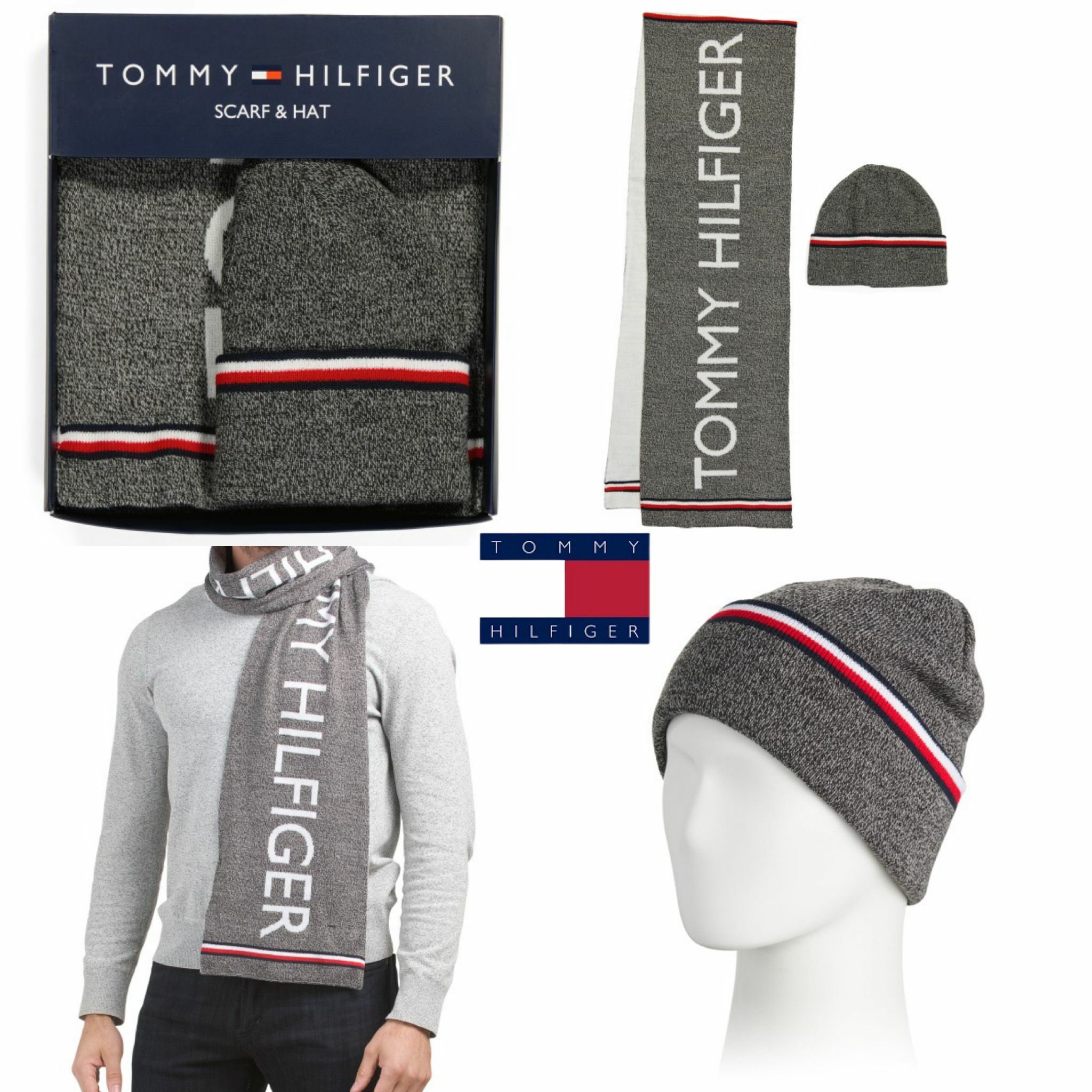 【預購】TOMMY HILFIGER F042505 冷帽頸巾套裝