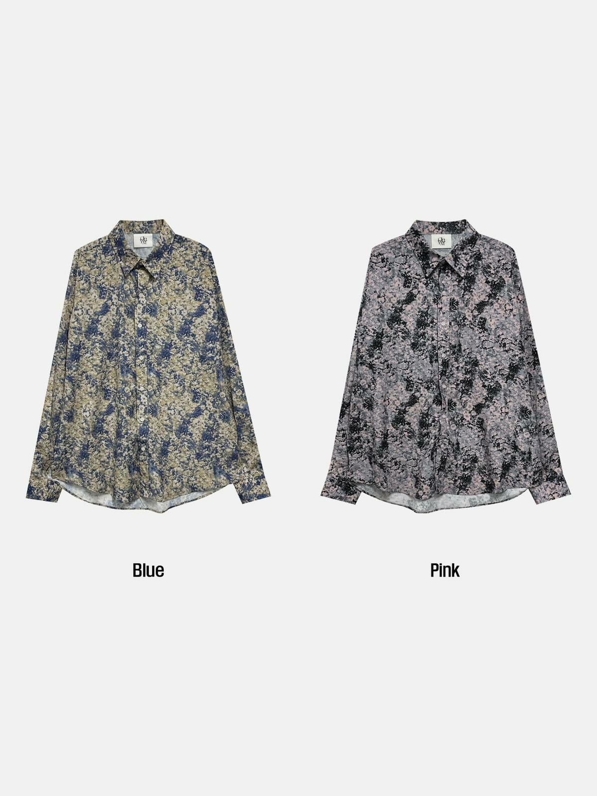 混色花紋長袖恤衫 D.B.Y.M-040S