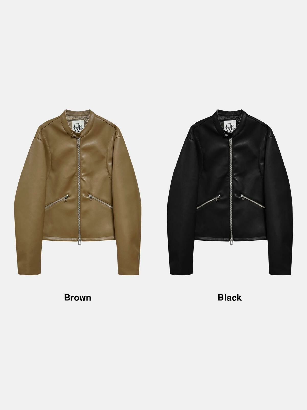 企領拉鍊合成皮褸 D.B.Y.M-041JK