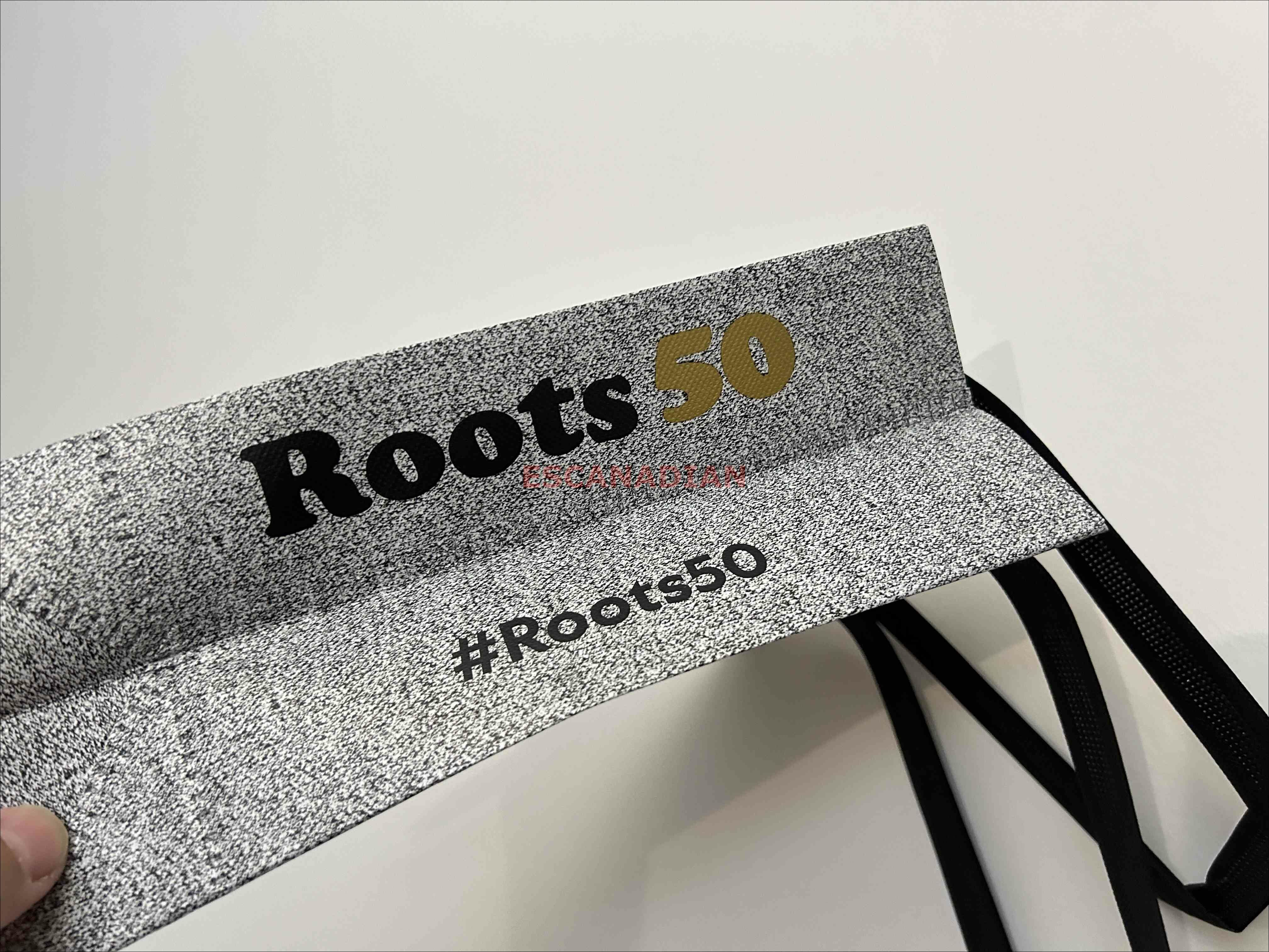 Roots 50週年系列 胡椒灰金蔥海狸 環保購物袋