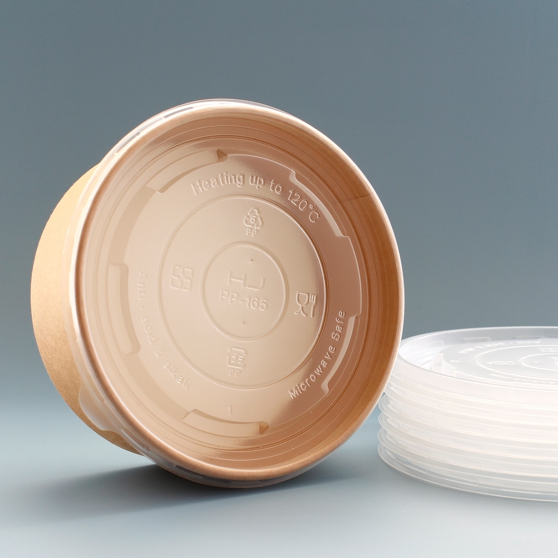 PP圓便當盒霧面平蓋HJ  165口徑