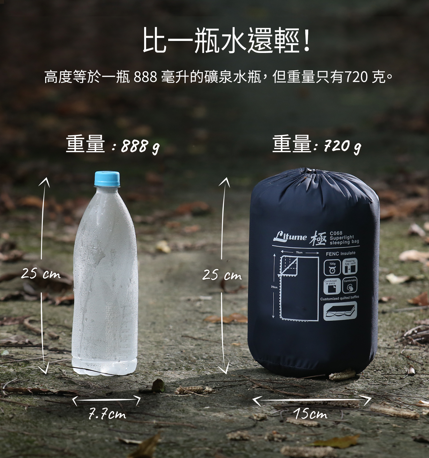 Litume 意都美 軽量寝袋 20°C 登山旅行 C068
