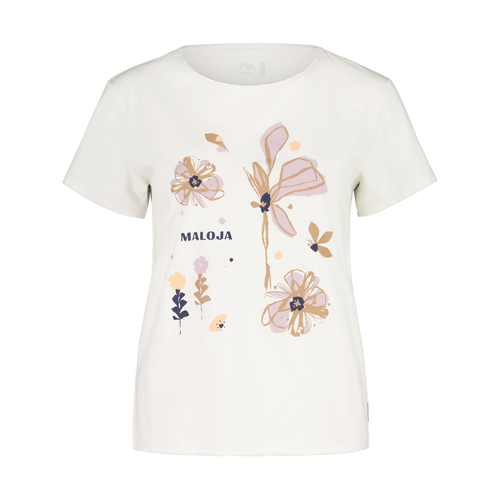 【MALOJA】女純棉印花短袖上衣 / 24MA37409-[草綠、乳白]