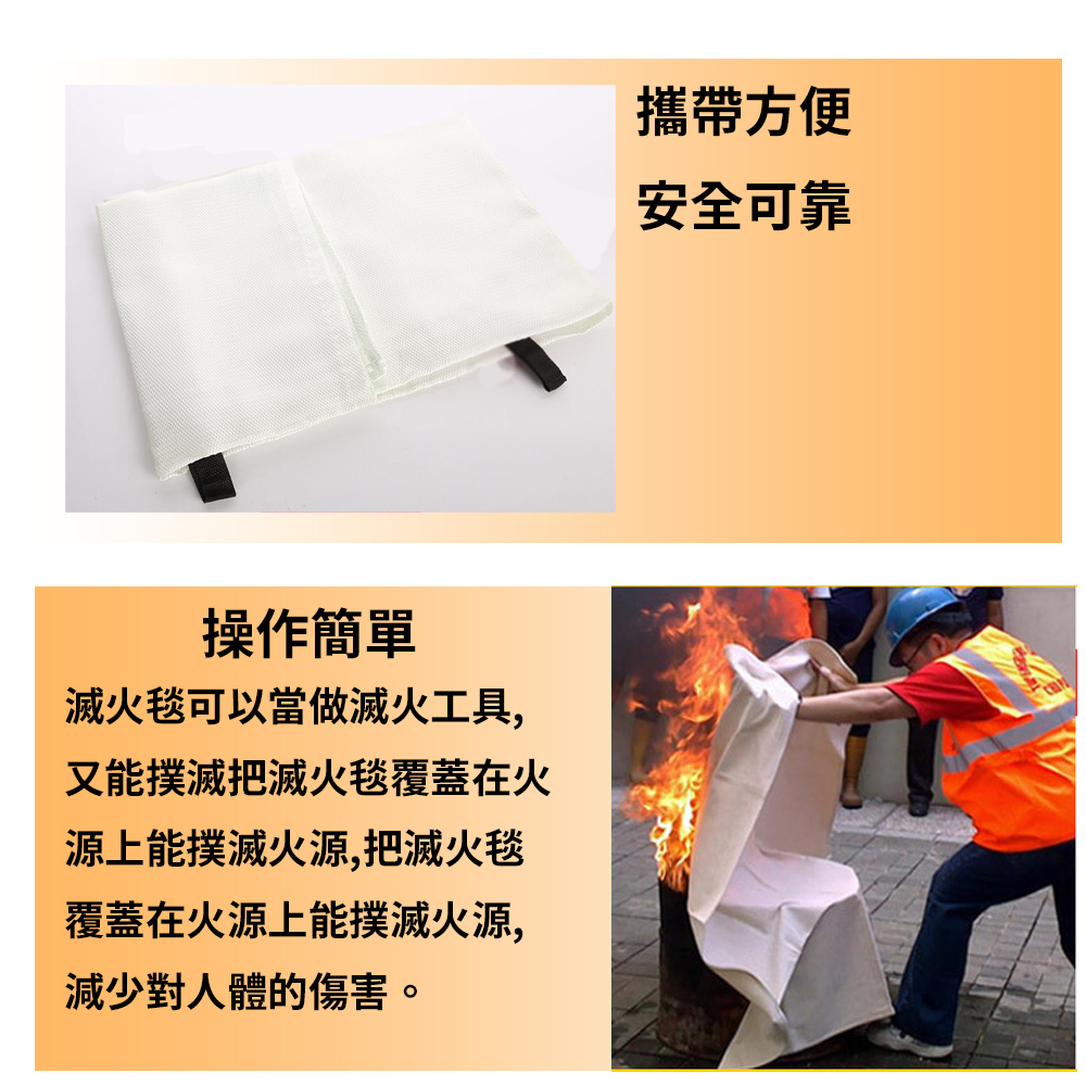 附發票｜DF10S｜1x1mm滅火毯（加厚款） 防火毯 防火玻璃纖維 符合CNS標準