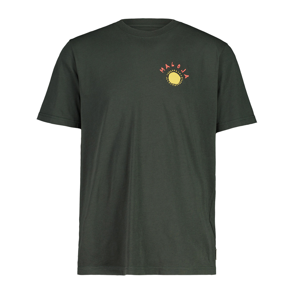 【MALOJA】男純棉印花短袖上衣 / 24MA37511-[混色灰、森林綠]