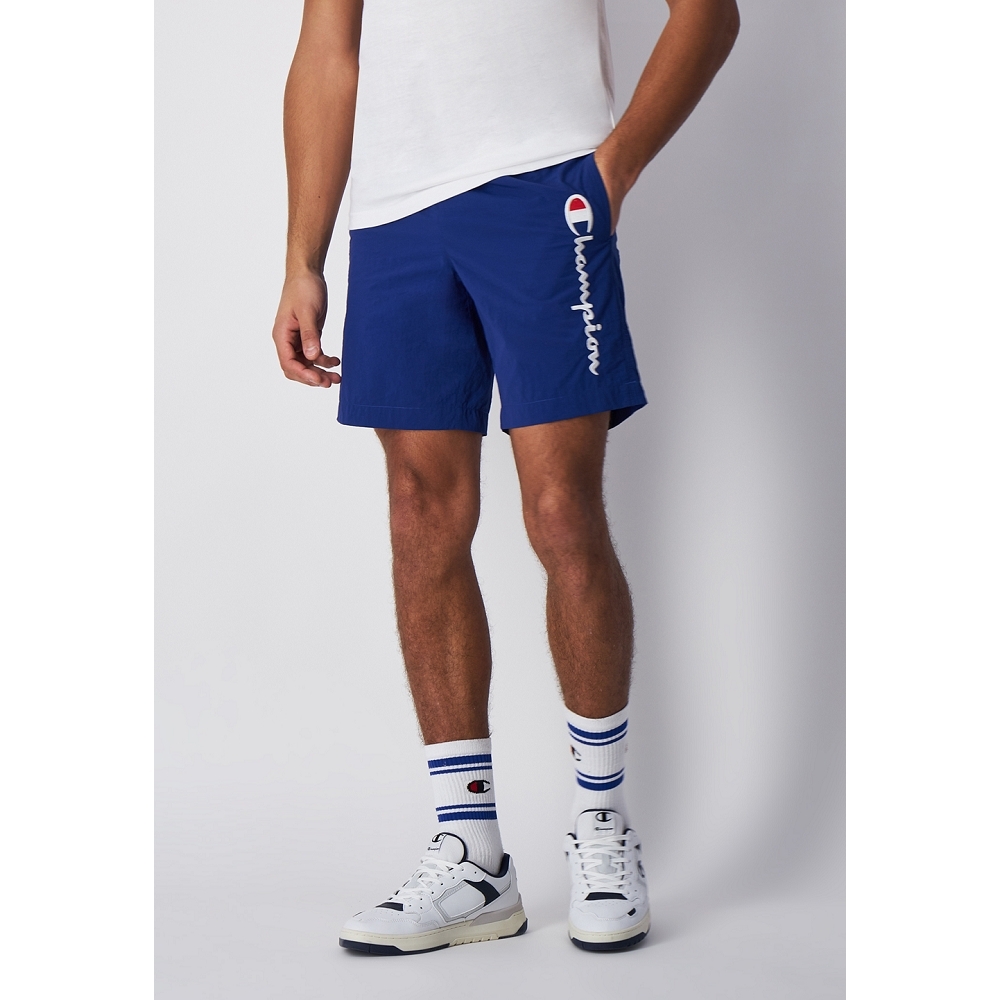 男款-LEGACY 素色 大LOGO 海灘短褲-藍色（219978-BS003）