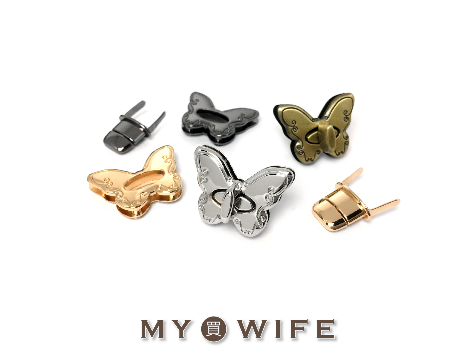 34x25mm蝴蝶合金轉鎖扣_4色【YR-Y1890】