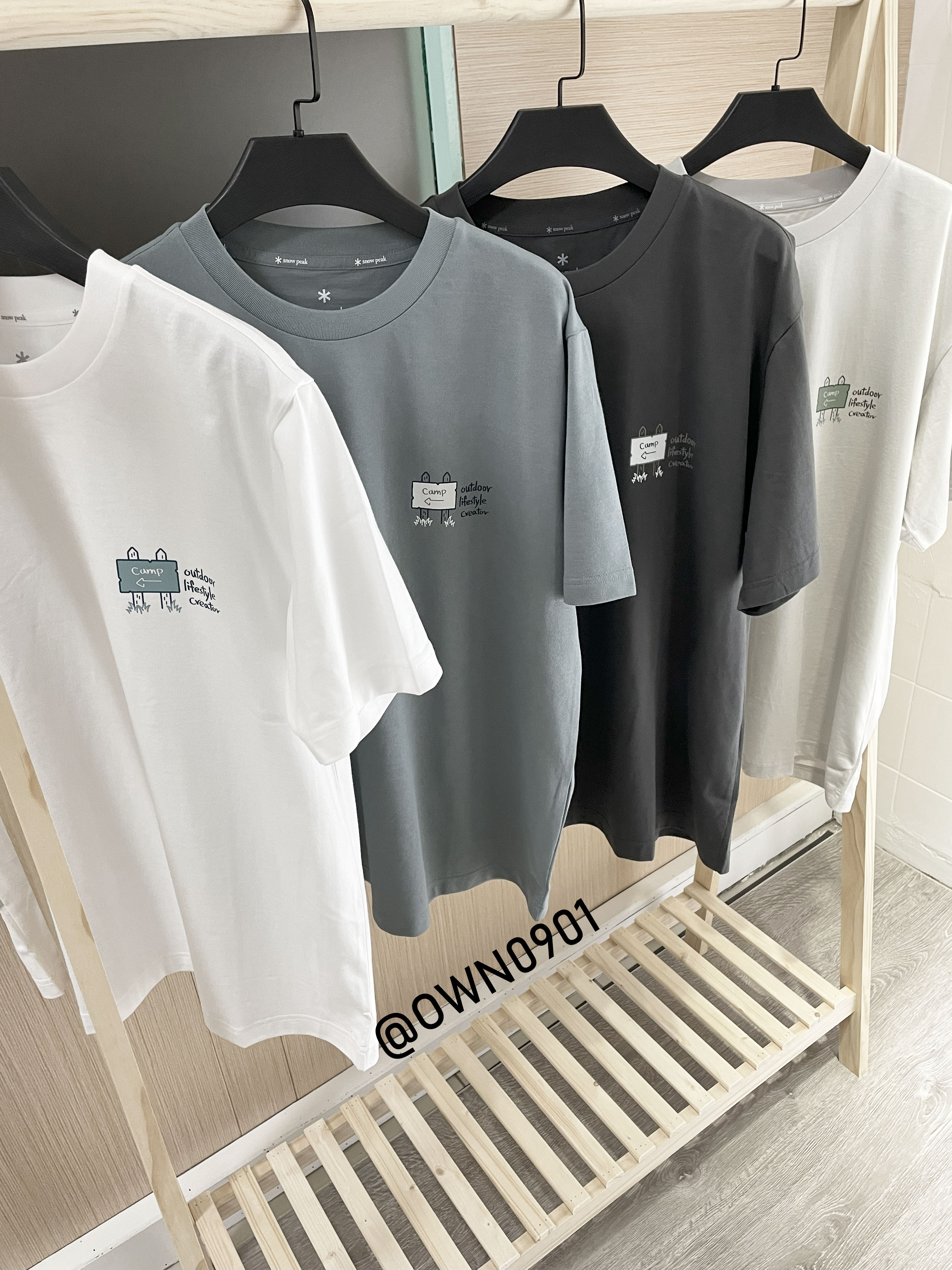 【OWN】SNOW PEAK 雪峰 露營 登山 24SS 新品 春夏短袖上衣 男女同款 淺灰 白色 炭灰 復古綠 S24MUFS60