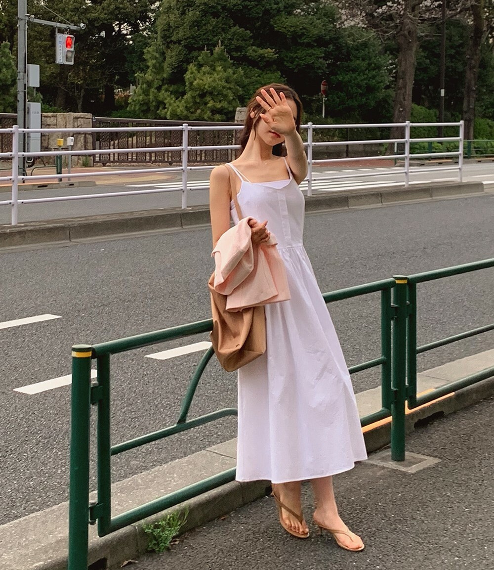 韓國grace muse授權 東京漫步高腰心型領洋裝【muse premium】系列