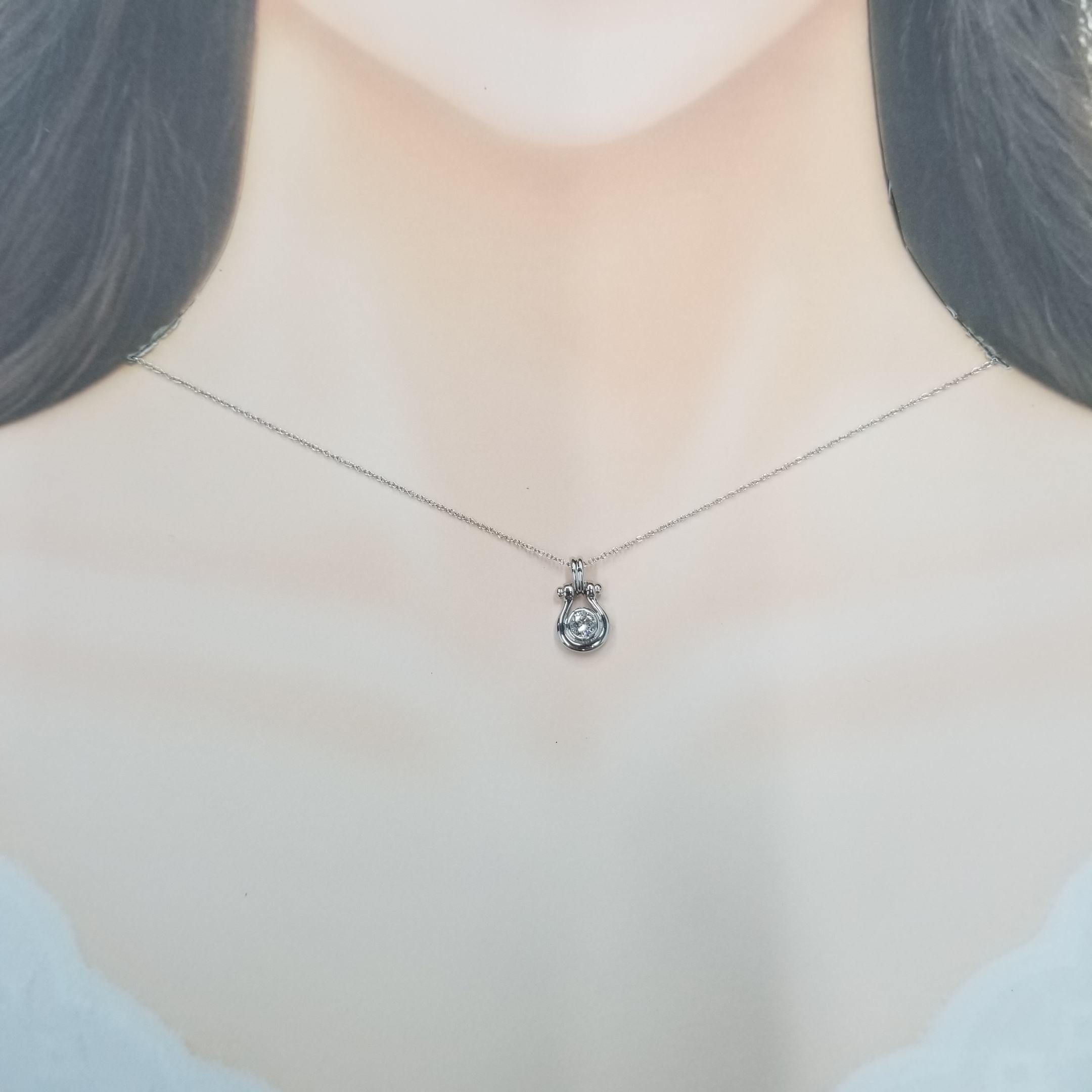 全新18K白金【單粒24份鑽石】吊咀