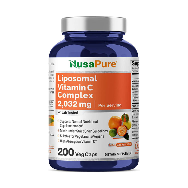 NusaPure Liposomal Vitamin C Complex 2032mg ,200 Veg Capsules