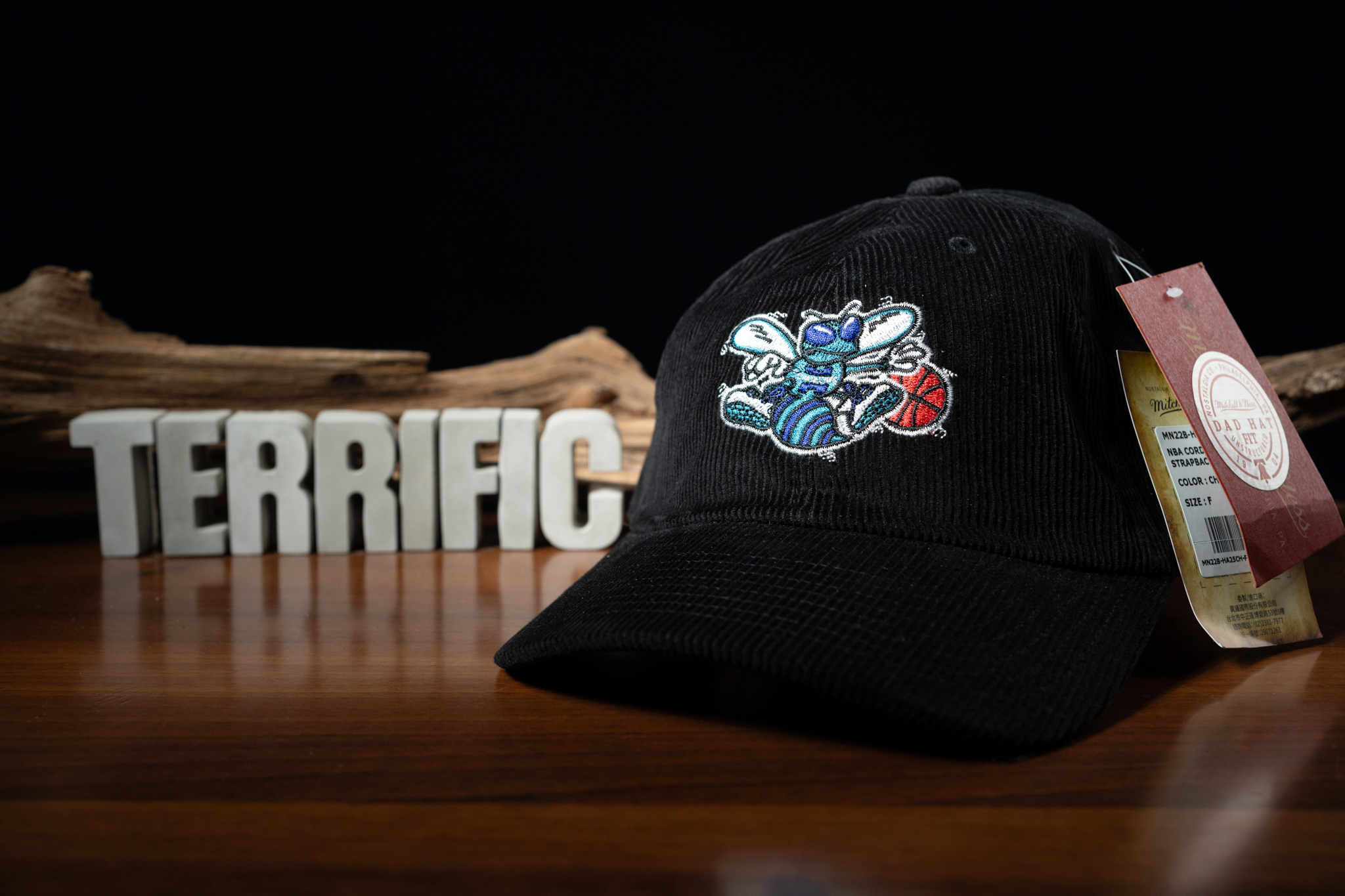 NBA帽子 Charlotte Hornets 夏洛特黃蜂 黑 燈芯絨 老帽 M&N 可調式 全新