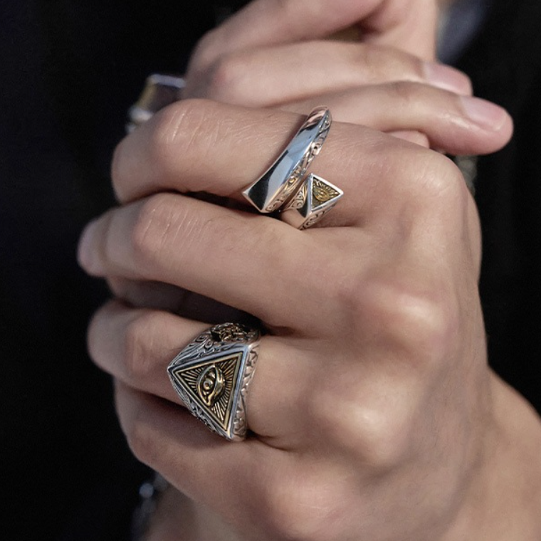 【ACCY050】上帝之眼幾何花紋造型開口設計戒指