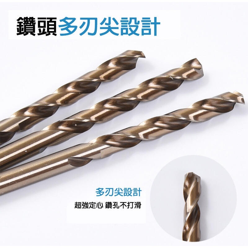 附發票｜M35 含鈷圓柄鑽尾 9.8~13｜HSS Co 5% (M35) 高速鋼 不鏽鋼鑽  JY