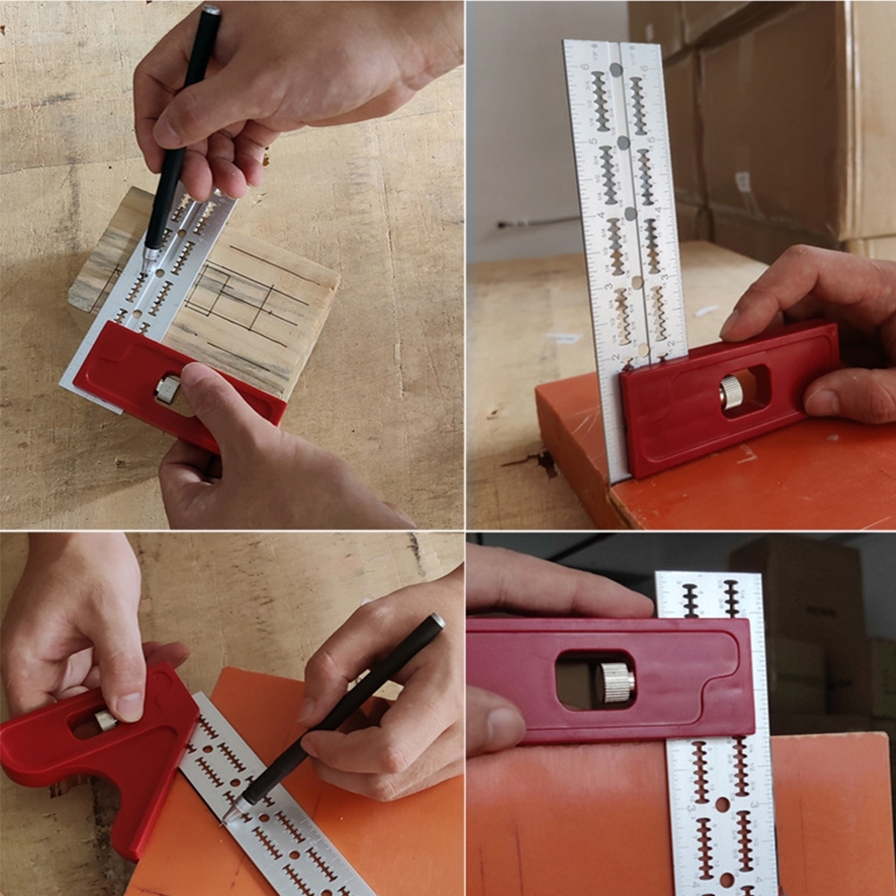 附發票｜ML06木工卡尺邊緣尺直角6英吋｜水平活動角尺 多功能組合角尺 直角90度角度尺 高精度木工尺