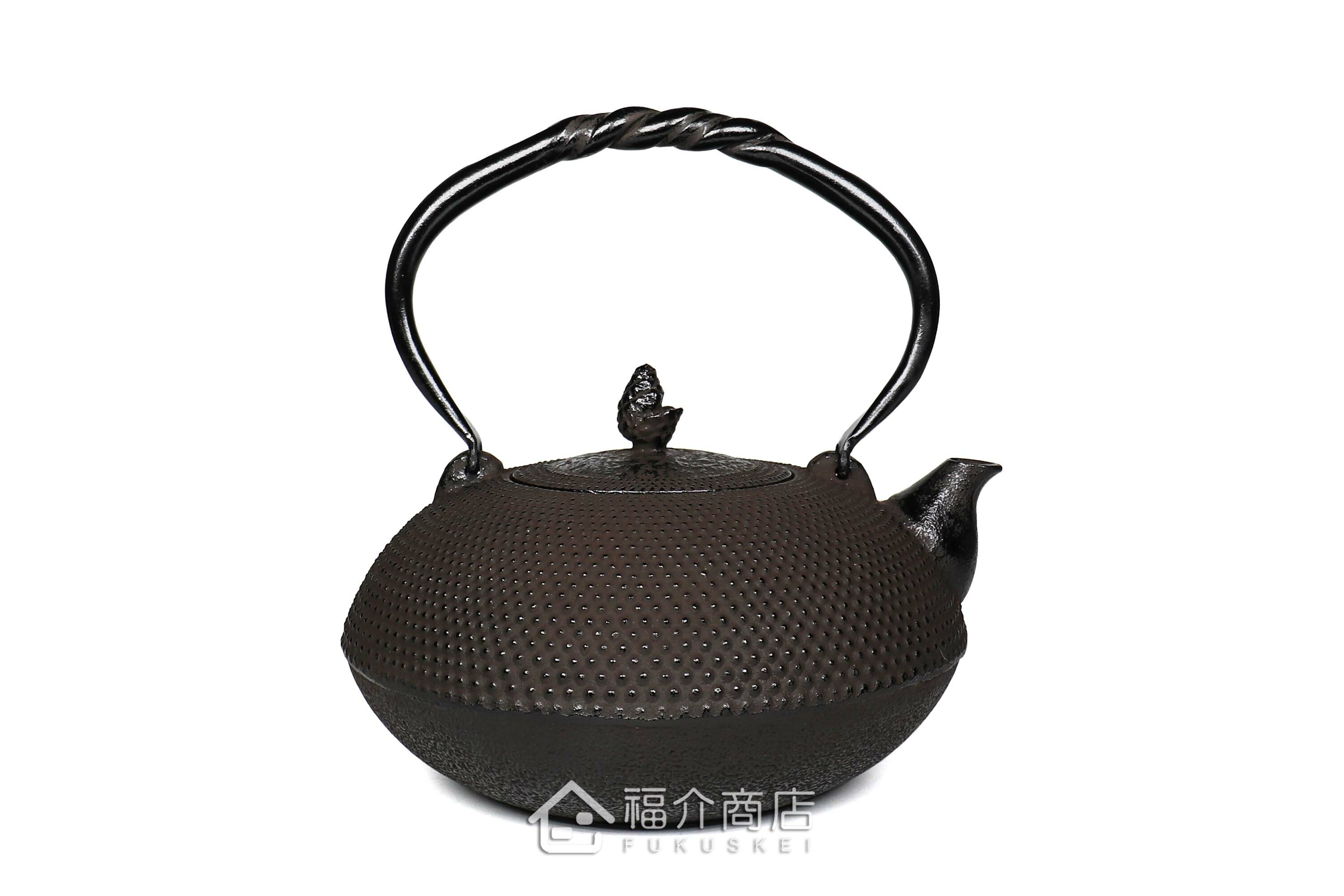 金秀堂所製作的日本鐵壺,壺身設計霰紋