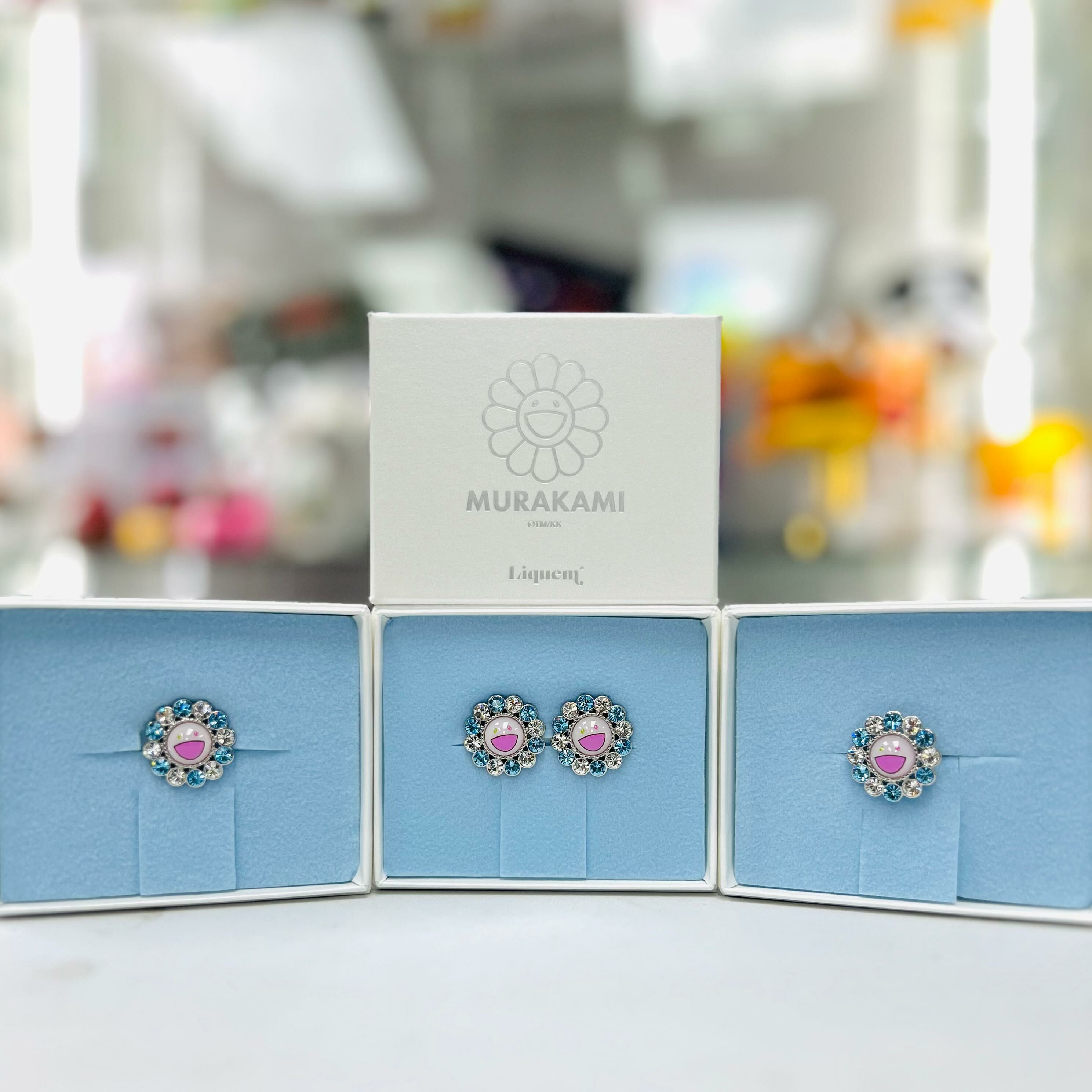 Murakami x Liquem 京都限定 Flower Blue Ver( Earrings/Ring/Pin)