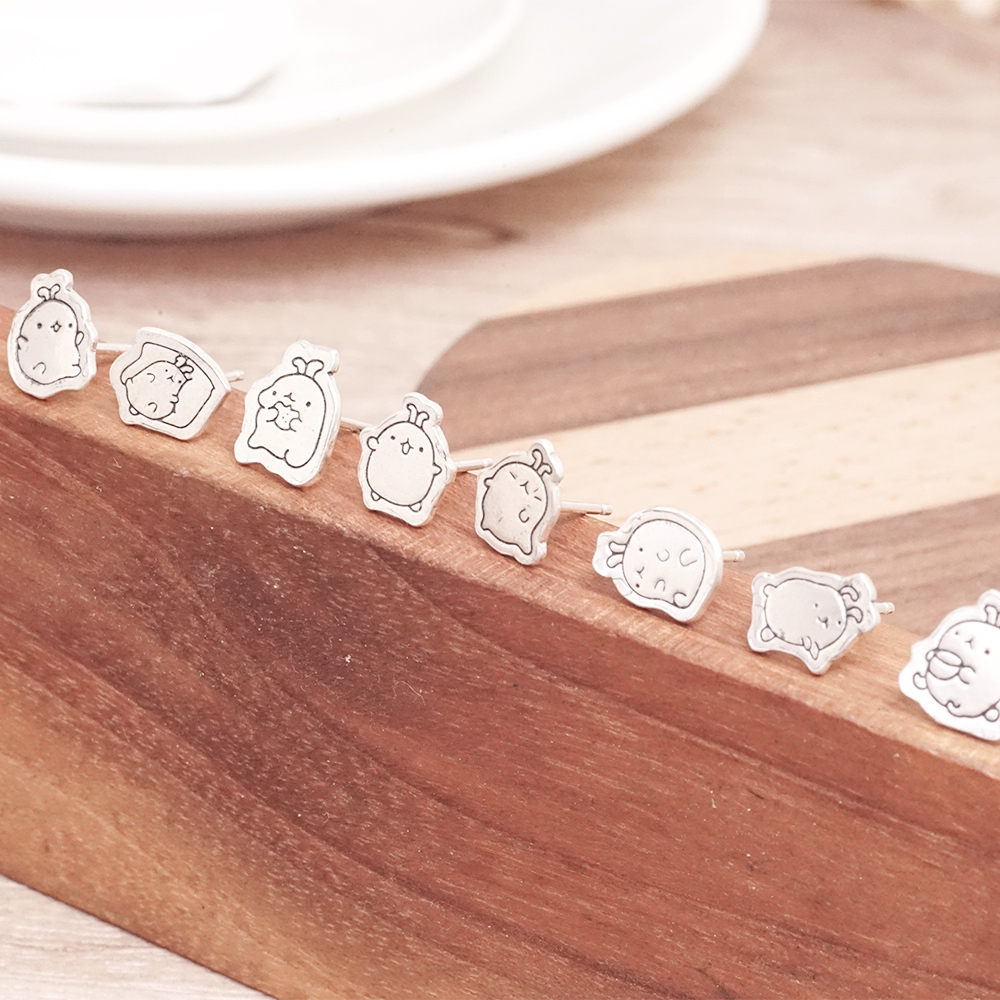 買3送1 塗鴉耳環 俏皮兔系列 925純銀 趣味款 手工耳環