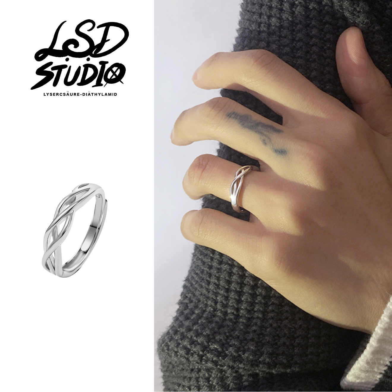 【ACCY052】雙線編織莫比烏斯開口設計戒指