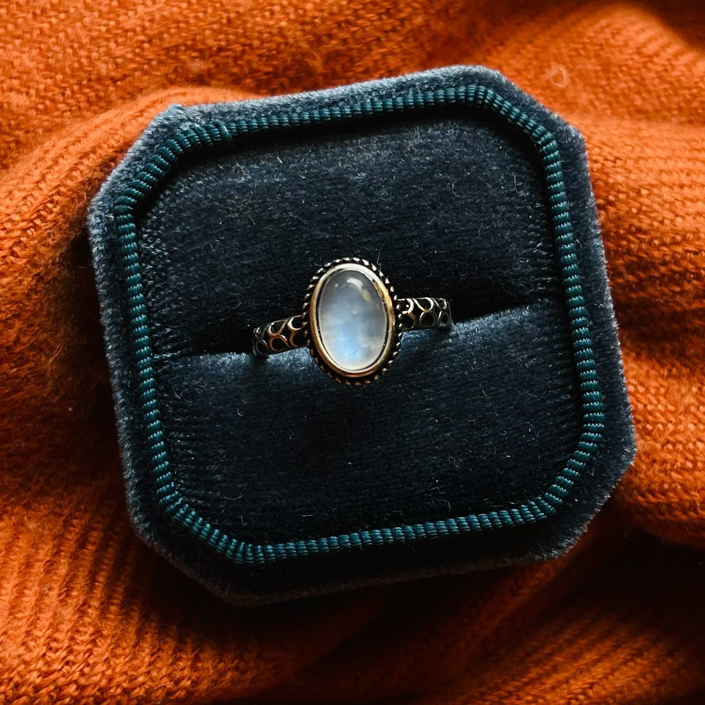 [原石] 月光石 水晶戒指