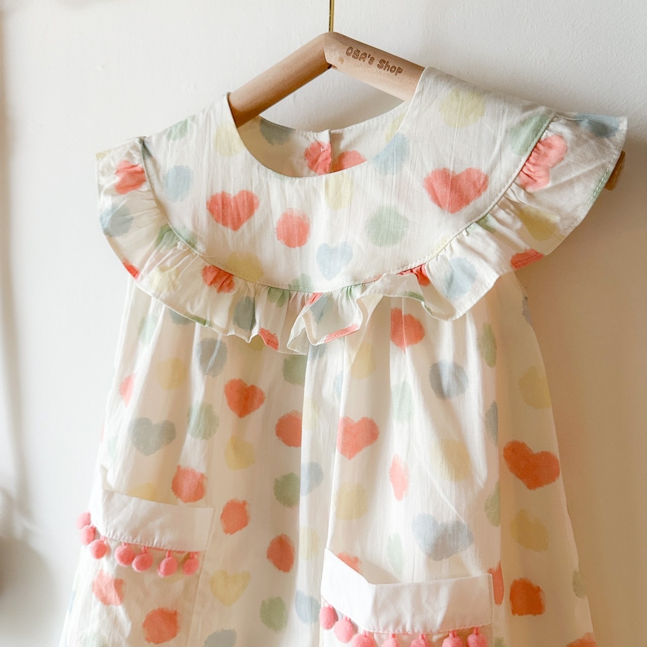 粉嫩波點背心洋裝