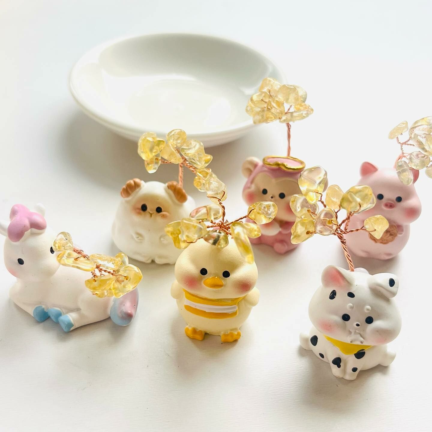 [原石] 十二生肖黃水晶碎石擺件（馬～豬）