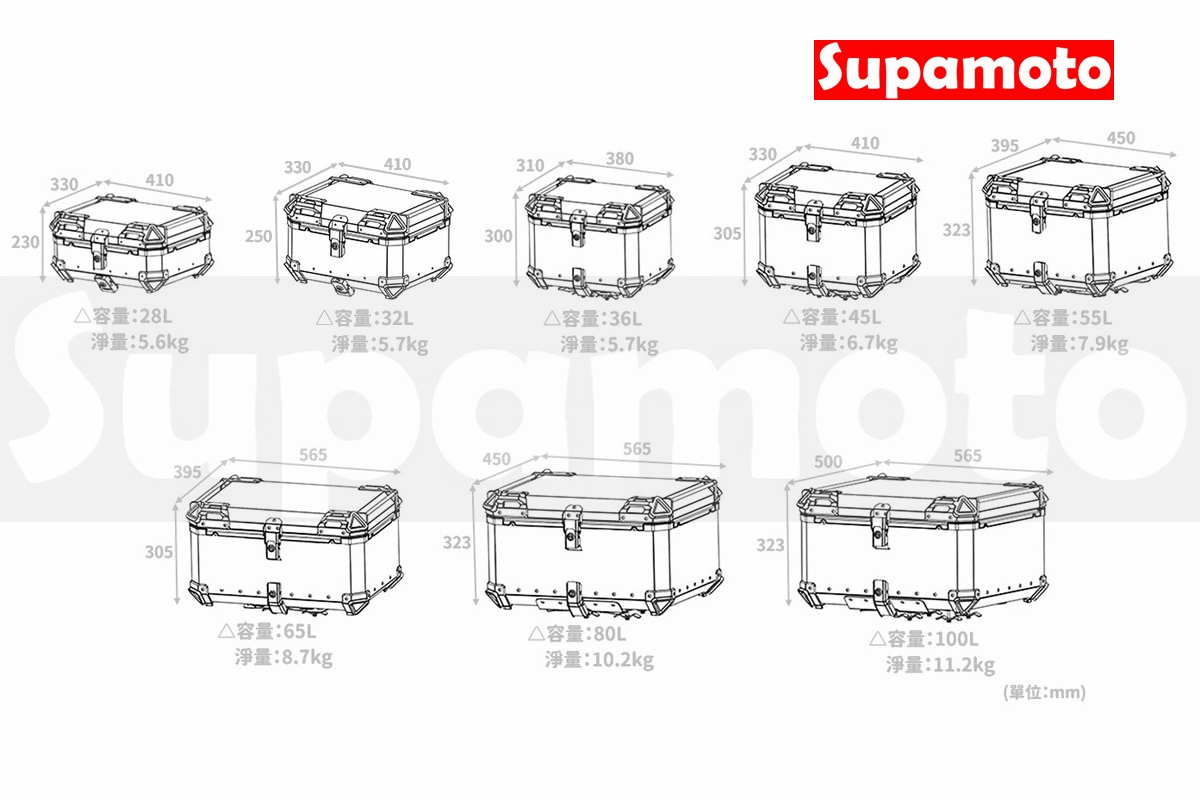 -Supamoto- 鋁合金 後箱 重機 通用 行李箱 鋁箱 機車 重機 大羊 快拆 尾箱 檔車 CB350 CT125